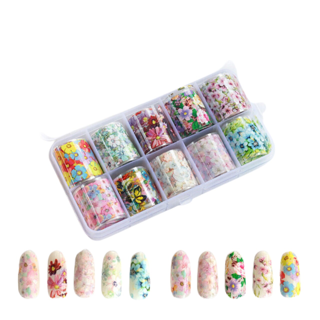Kitcheniva Holographic Nail Foils DIY Art Transfer Stickers Set of 10